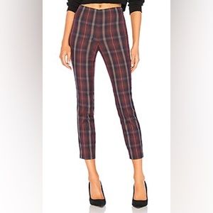 Rag and Bone Burgundy Plaid Simone Trousers